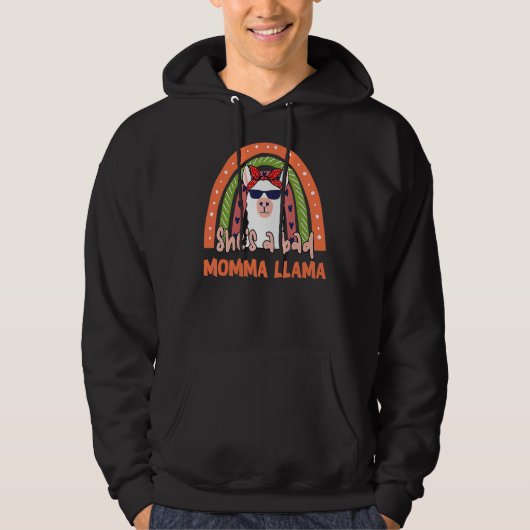 Ze is een slechte mama lama regenboog mama Moederd Hoodie (Voorkant)