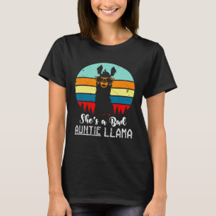 ze is een slechte tante lama Retro T-shirt