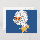 Ze is een Star Retro-stijl Briefkaart (Voorkant / Achterkant)