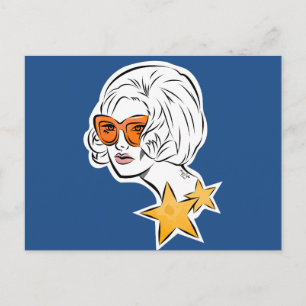 Ze is een Star Retro-stijl Briefkaart