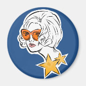Ze is een Star Retro-stijl Magneet (Voorkant)
