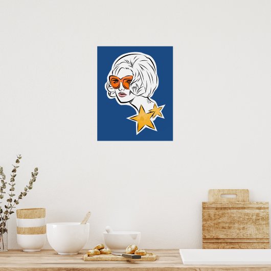 Ze is een Star Retro-stijl Poster (Keuken)