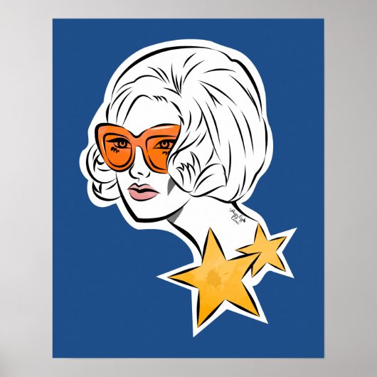 Ze is een Star Retro-stijl Poster (Voorkant)