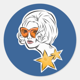 Ze is een Star Retro-stijl Ronde Sticker