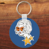 Ze is een Star Retro-stijl Sleutelhanger (Voorkant)