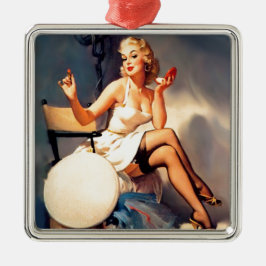Ze is een Starlet Pin Up Girl Metalen Ornament