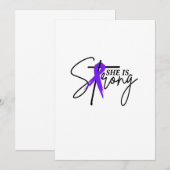 Ze is een sterk Paars lintje Save The Date (Voorkant / Achterkant)