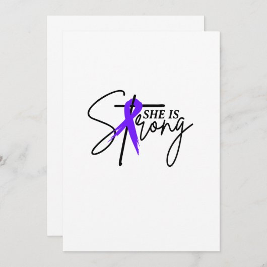 Ze is een sterk Paars lintje Save The Date (Voorkant / Achterkant)