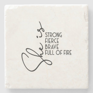 Ze is een sterke Brave Fierce Full Fire Inspiratio Stenen Onderzetter