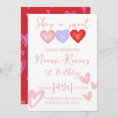 Ze is een Sweet One 1e verjaardag Kaart (Voorkant / Achterkant)