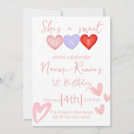 Ze is een Sweet One 1e verjaardag Kaart