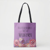 Ze is een Unicorn Flower Canvas tas (Voorkant)