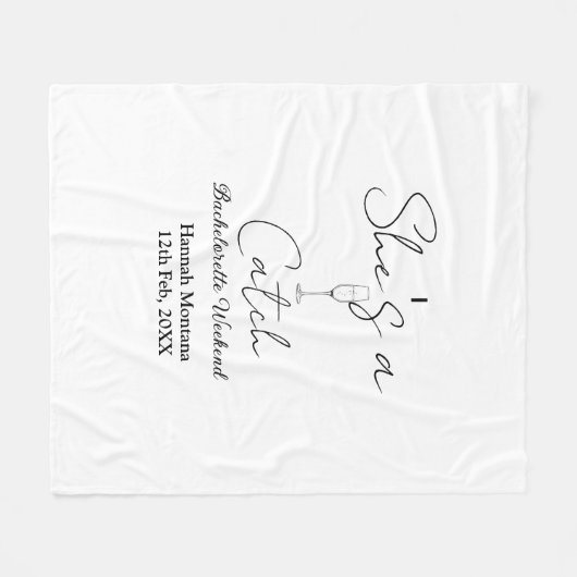 Ze is een vangst champagnefles vrijgezellenweekend fleece deken (Voorkant (Horizontaal))