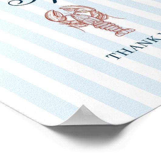 Ze is een vangst Kreeft Gestreepte Kaarten Geschen Poster (Hoek)