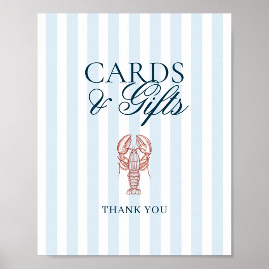 Ze is een vangst Kreeft Gestreepte Kaarten Geschen Poster (Voorkant)