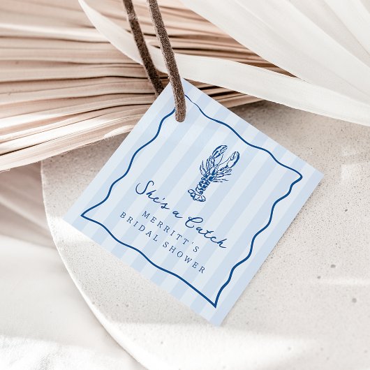 Ze is een vangst | Kustkreeft Bruidsborrel Bedankjes Labels