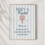 Ze is een vangst Lobster Bachelorette Welkom Poster<br><div class="desc">Maak je klaar om de bruid-to-be te vieren met een onvergetelijk weekend! Introductie van onze "She's a Catch" vrijgezellenweekend ontwerp, gemaakt om elk moment van uw feest zo speciaal als de bruid zelf te maken. Dit elegante, downloadbare welkomstbord is voorzien van een geĂŻnspireerde, rood getekende afbeelding van een kreeft op...</div>