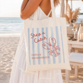 Ze is een vangst vrijgezellenfeest tote bag