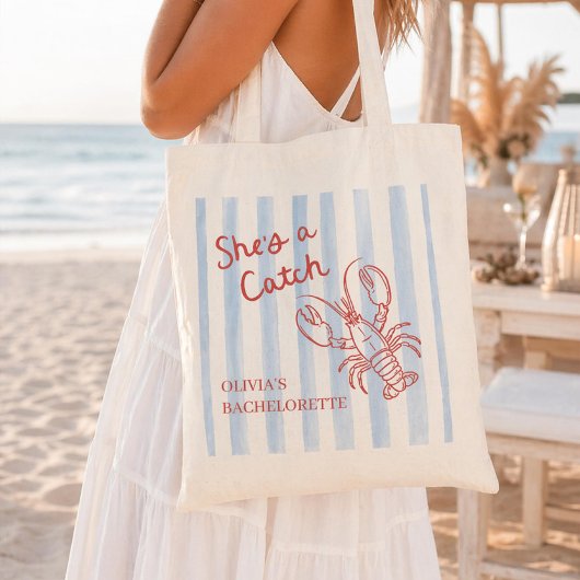 Ze is een vangst vrijgezellenfeest  tote bag