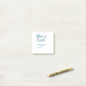 Ze is een vangst vrijgezellenweekend naam blauw da post-it® notes (Op bureau)