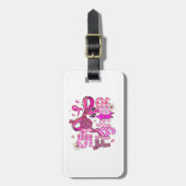 💪🎀 Ze is een vechter 💖🌸 Bagagelabel (Voorkant verticaal)