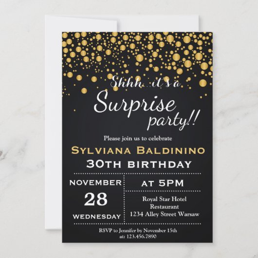 ZE IS EEN VERRASSENDE PARTIJ!.. BIRTHDAY INVITATIE KAART (Voorkant)