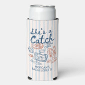 Ze is een visvangst kustbachelorette seltzer blikjeskoeler (Seltzer Voorkant)