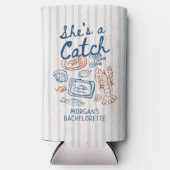 Ze is een visvangst kustbachelorette seltzer blikjeskoeler (Voorkant)