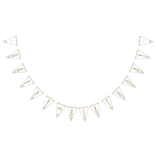 Ze is een Wild One Monogram Happy Birthday Vlaggetjes (Alle)