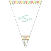 Ze is een Wild One Monogram Happy Birthday Vlaggetjes (Eerste vlag)