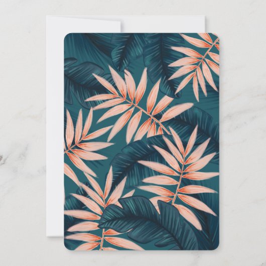 Ze is een Wild One Pink Monster & Tropisch Oerwoud Kaart (Achterkant)