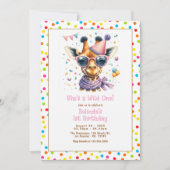 Ze is een wilde een Giraffe 1e verjaardagsfeestje Kaart (Voorkant)