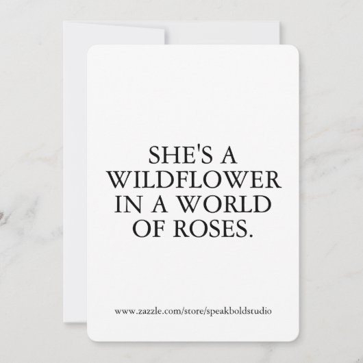 Ze is een Wildflower Kaart, Inspirerend Custom Gif Feestdagenkaart (Voorkant)