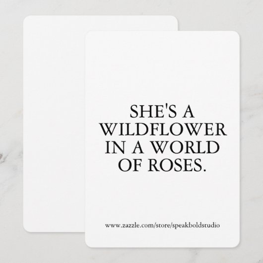 Ze is een Wildflower Kaart, Inspirerend Custom Gif Feestdagenkaart (Voorkant / Achterkant)