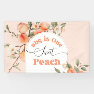 Ze is een zoete perzik 1e verjaardag perzik spandoek