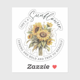 Ze is een Zonnebloem Vinyl Sticker