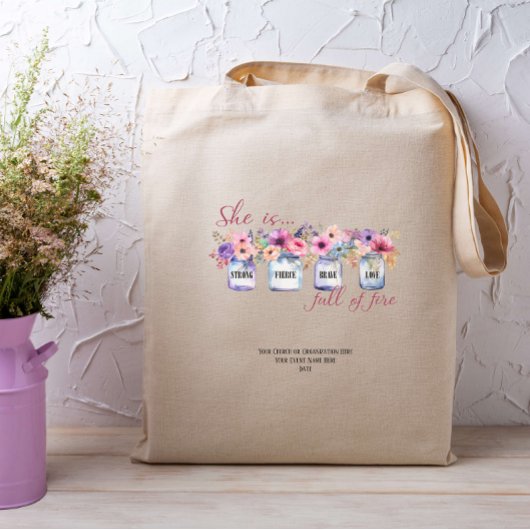 Ze is fel zondag school geloof bijbel gewoonte tote bag