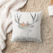Ze is Fierce Deer Woodland Boho Nursery Pillow Kussen (Deken)