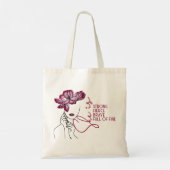 Ze is Fierce Line Tekening Feministische Canvas ta Tote Bag (Achterkant)