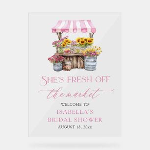 Ze is Fresh Off the Market Vrijgezellenfeest Welko Acryl Bord