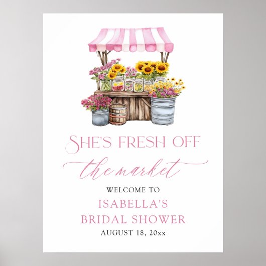 Ze is Fresh Off the Market Vrijgezellenfeest Welko Poster (Voorkant)