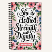 Ze is gekleed in een Christelijk vrouwentijdschrif Notitieboek (Voorkant)