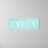Ze is gekleed in kracht en waardigheid canvas (Voorkant)