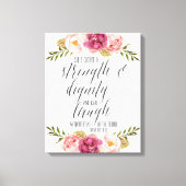 Ze is gekleed in kracht en waardigheid | Schrift Canvas Afdruk (Voorkant)