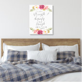 Ze is gekleed in kracht en waardigheid | Schrift Canvas Afdruk (Insitu (Slaapkamer))