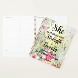 Ze is gekleed met de kracht van Floral Scripture Planner