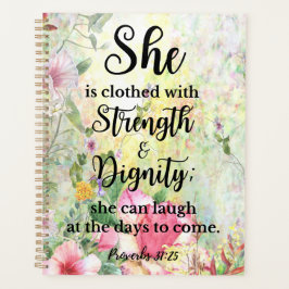 Ze is gekleed met de kracht van Floral Scripture Planner