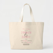 ze is gekleed met kracht en waardigheid spreekwoor grote tote bag (Voorkant)