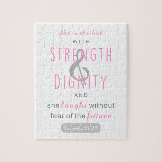 ze is gekleed met kracht en waardigheid spreekwoor legpuzzel (Verticaal)