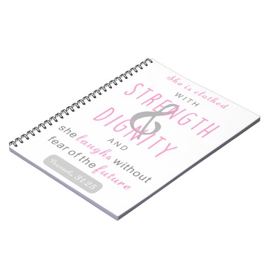 ze is gekleed met kracht en waardigheid spreekwoor notitieboek (Linkerzijde)